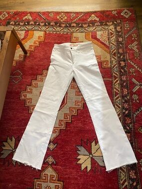 Joe's Jeans White Bootcut Jeans with Raw Hem